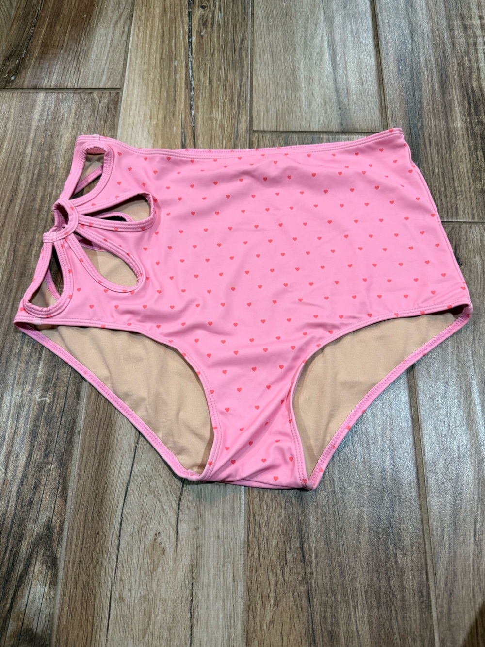 Kortni Jeane Pink Hearts Flower Cut Out Swimsuit Bottoms